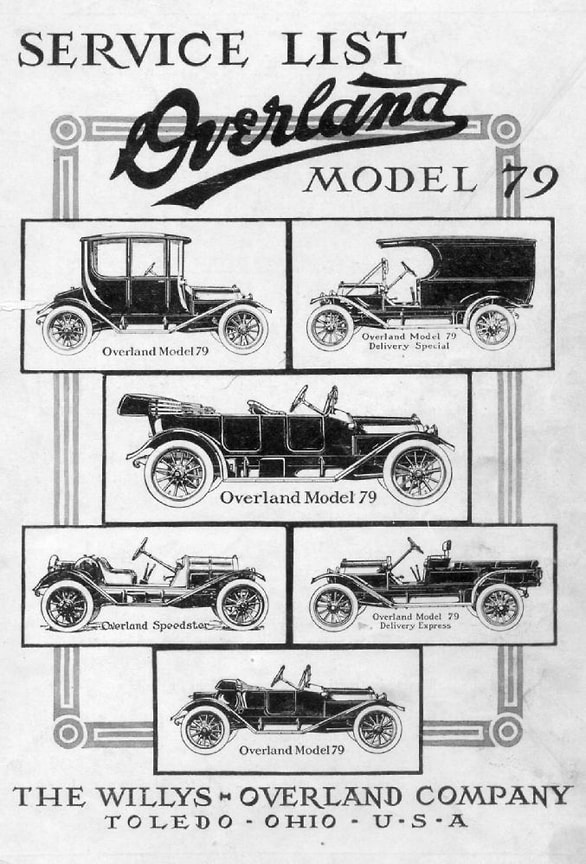 В те годы автомобильная империя Уиллиса предлагала выбор между марками Overland, Willys и Willys-Knight, каждая из которых представляла определенный тип двигателя и ценовую категорию. Модельный ряд был по-американски универсальным — на одном шасси монтировались кузова различных типов, как на Overland Model 79 из рекламы 1914 года