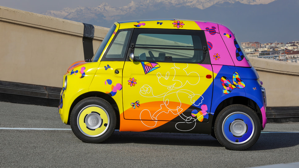 Fiat Topolino Abstract как бы напоминает нам, какими яркими красками наполнена мультипликация Disney
