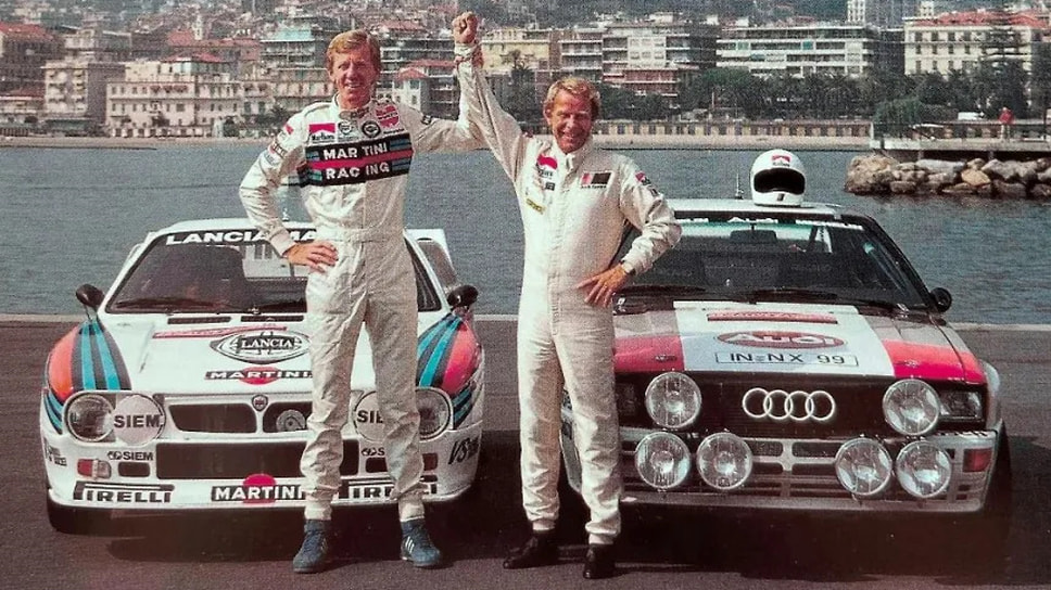Вальтер Рерль и Ханну Миккола после ралли Монте Карло 1983 год