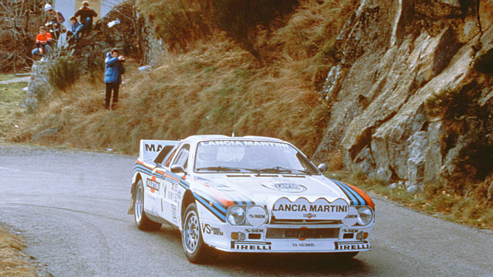 Автомобиль Lancia Rally 037 WRC на ралли 1983 года